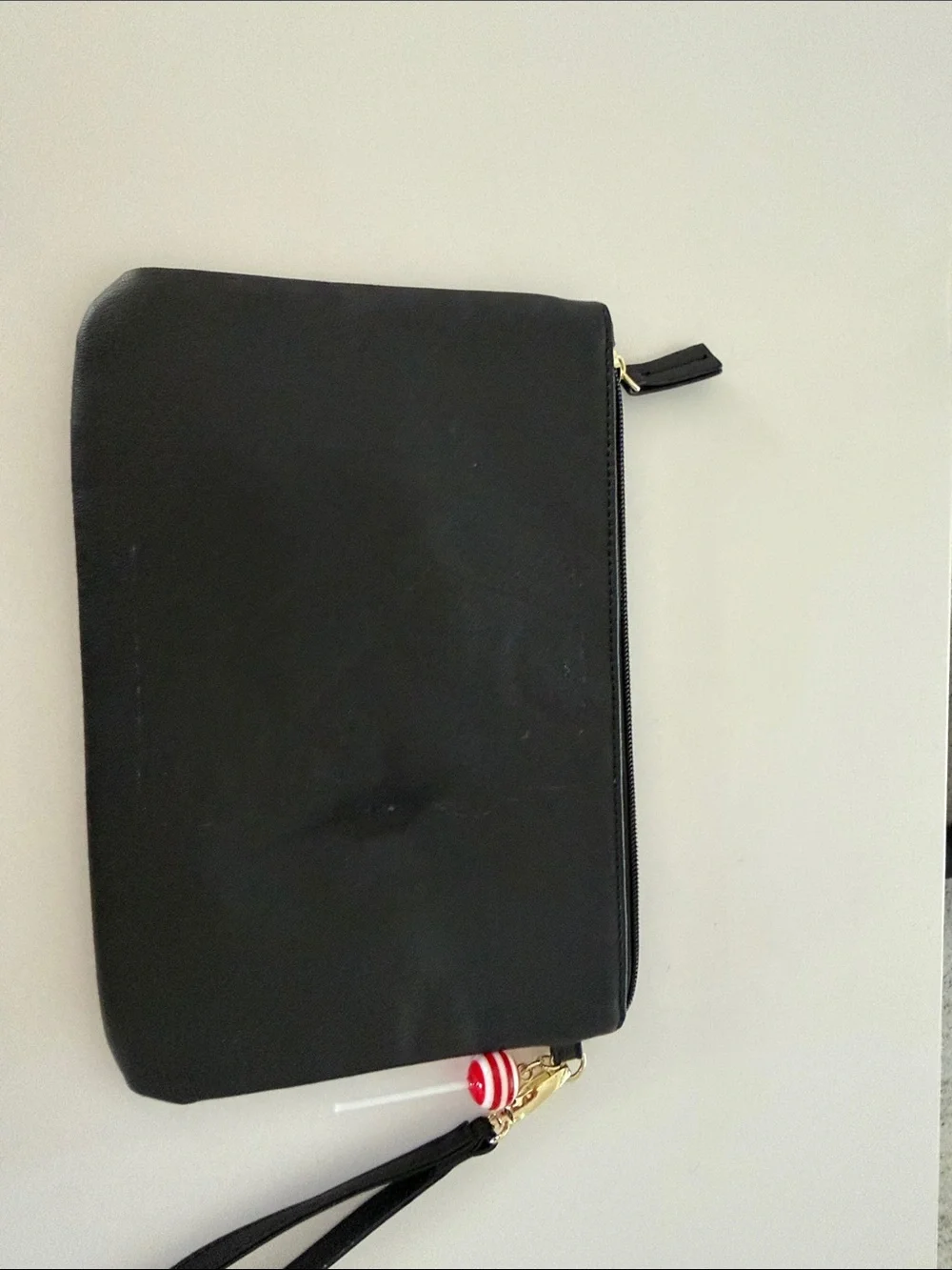 Betsey Johnson Black Clutch with Yellow & Red Pizza Heart
